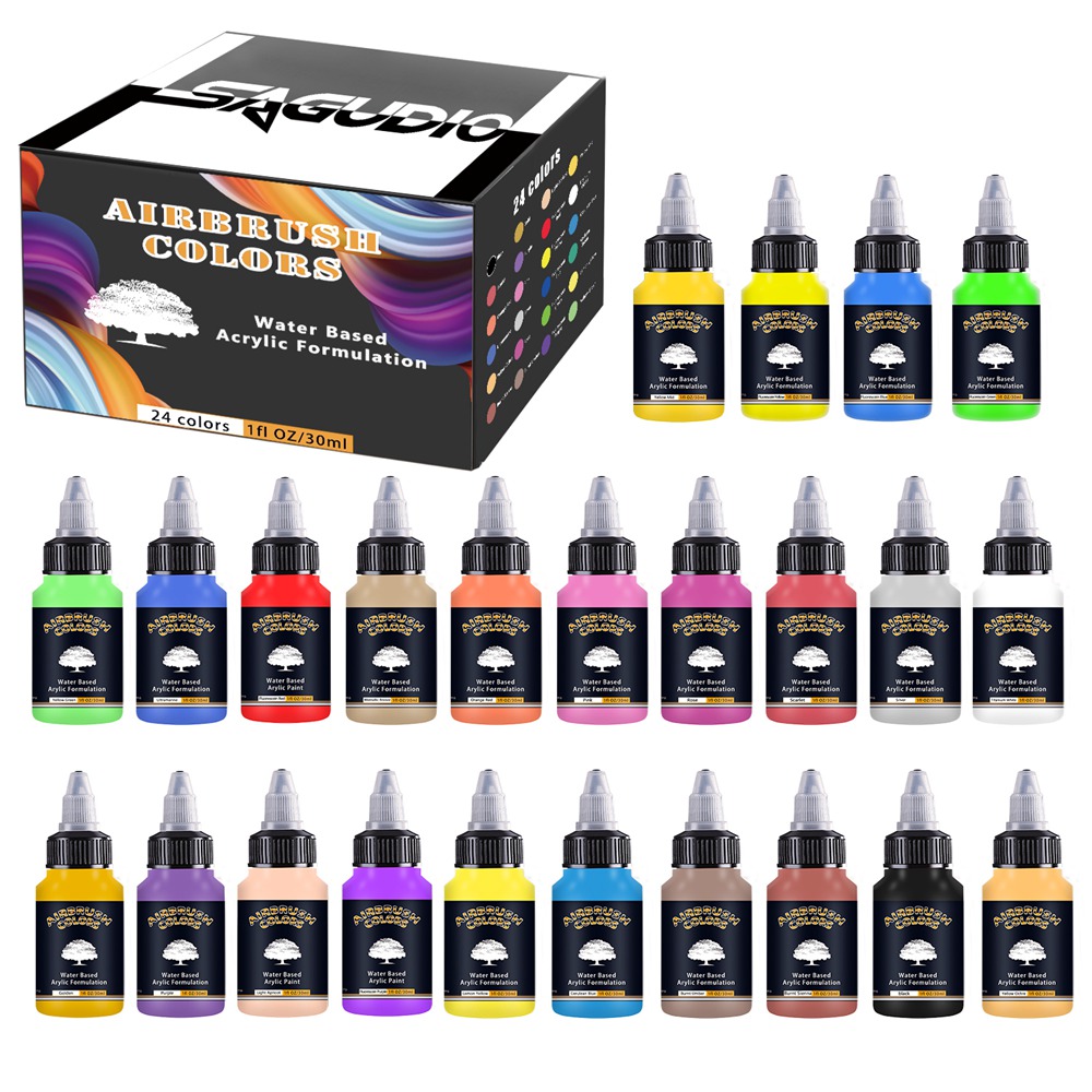 SAGUD 24 Colors Airbrush Paint - Miniature Painting Set recension och pris