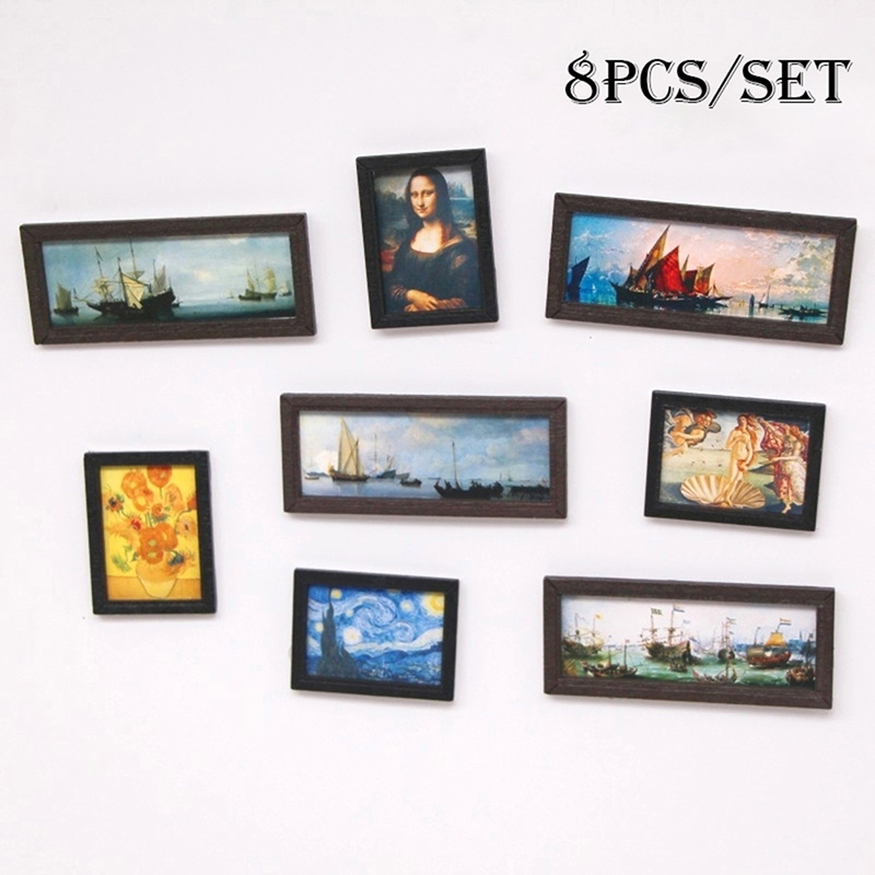 8Pcs/Set 1:12 Dollhouse Miniat - Miniature Painting Set recension och pris