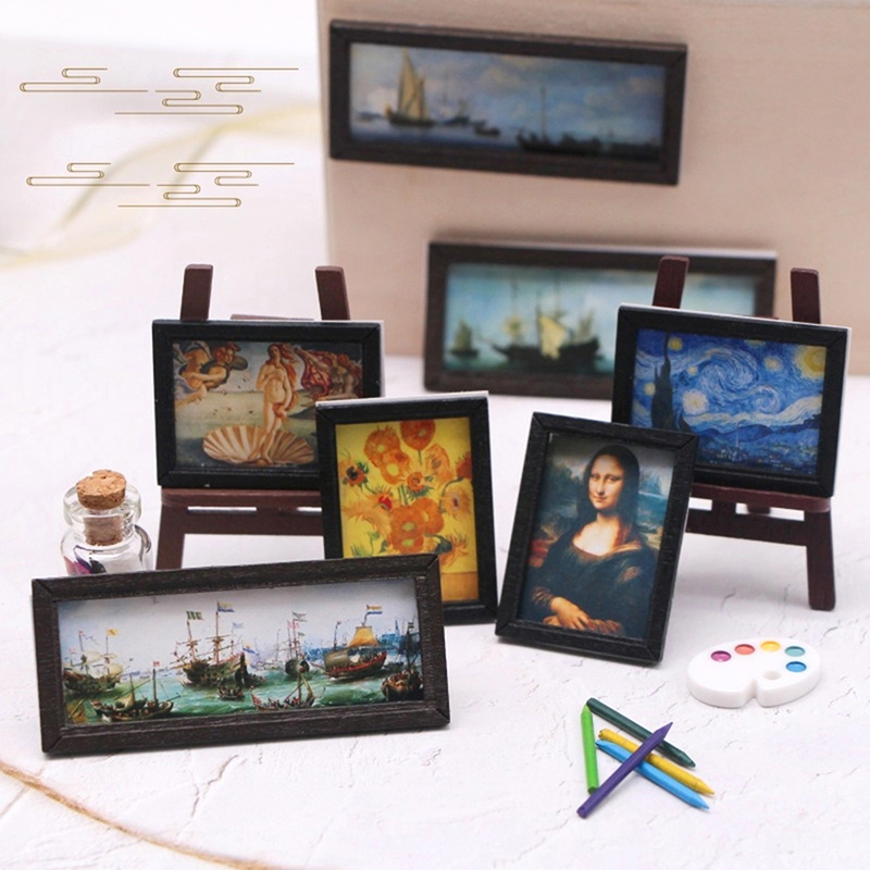 8Pcs/Set 1:12 Dollhouse Miniat - Miniature Painting Set recension och pris