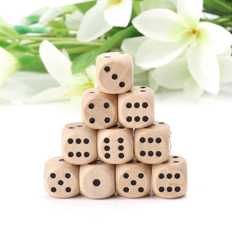 10Pcs Wooden 6 Sided D6 Faces  - Dice Tower Wooden recension och pris